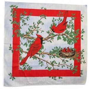 Vintage Red Cardinal Scarf